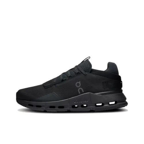 On Cloudnova Running Shoes Men Low-Top Black