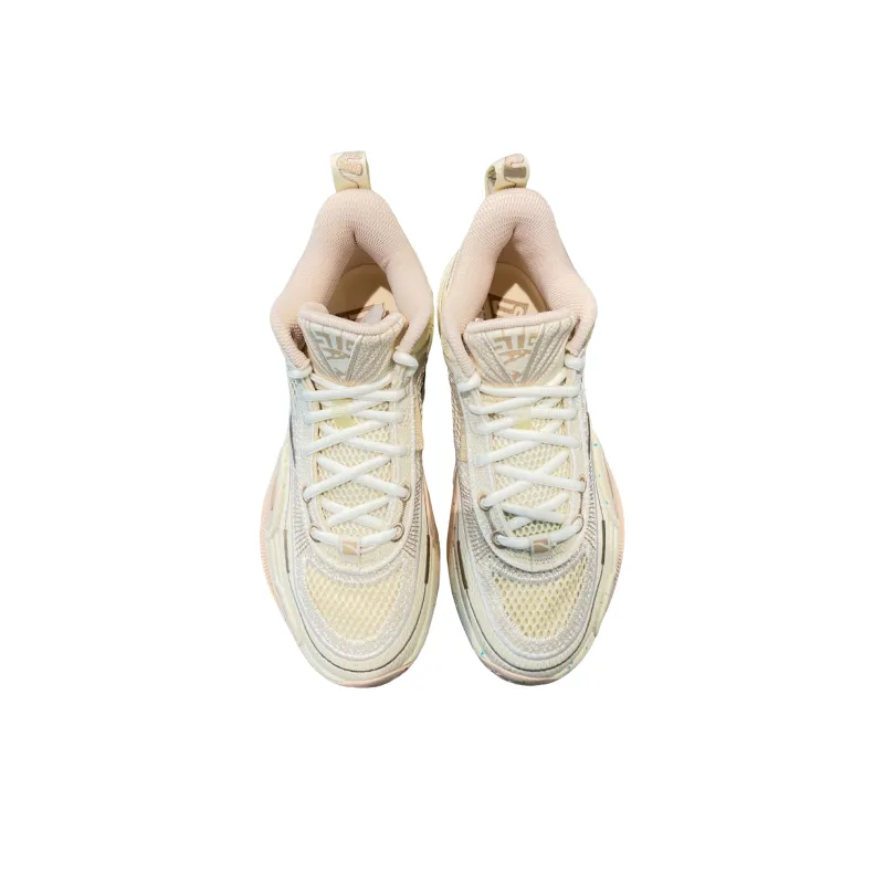 Anta Raid Cushioned Slip Resistant Low Top Basketball Shoes Men's Beige Brown-2