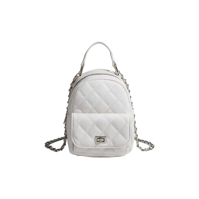 H YXIANG PU Backpack Regular Women's Pink/White-2