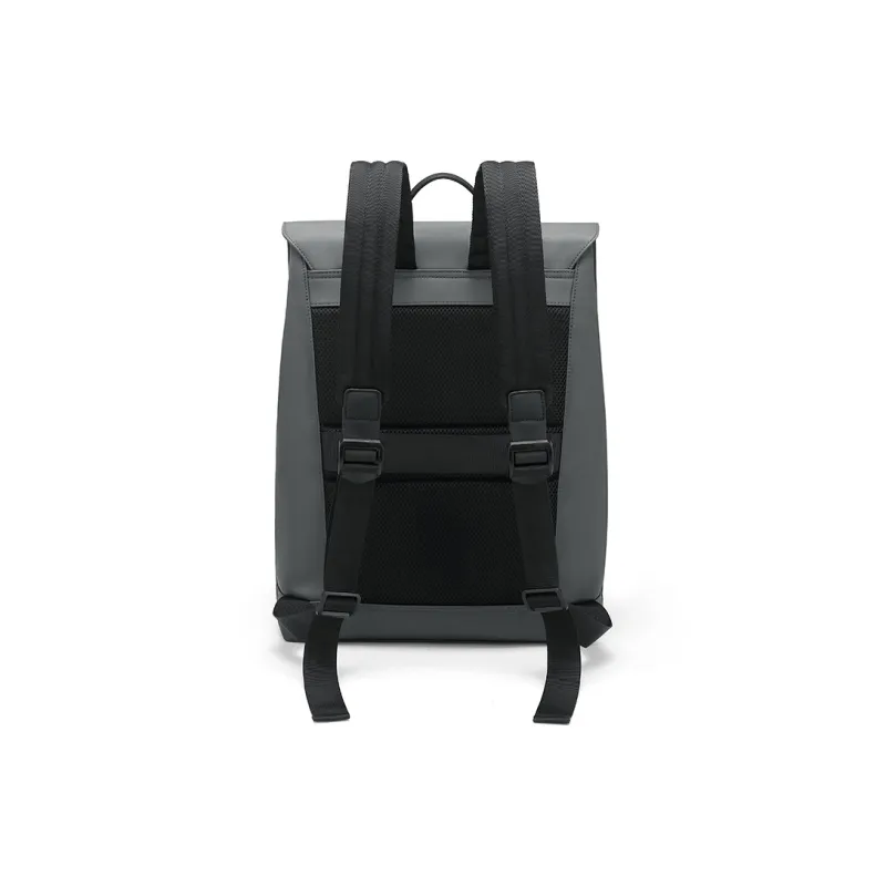 MashaLanti Nylon Fabric With PVC Backpack Regular Men's Smoke Gray-4