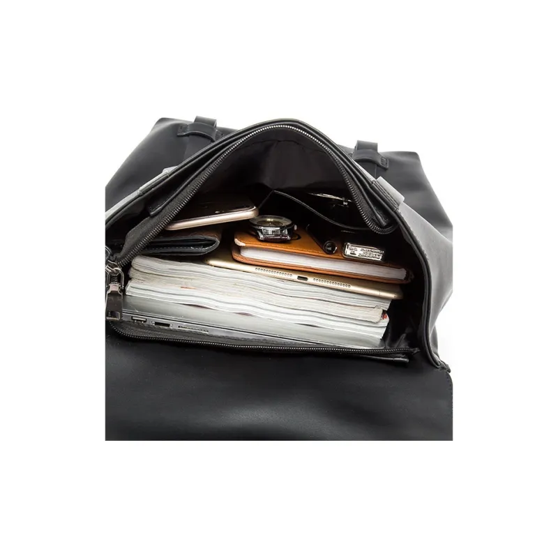 Yalu Microfiber Synthetic Leather Backpack Large Size Men's Black-3