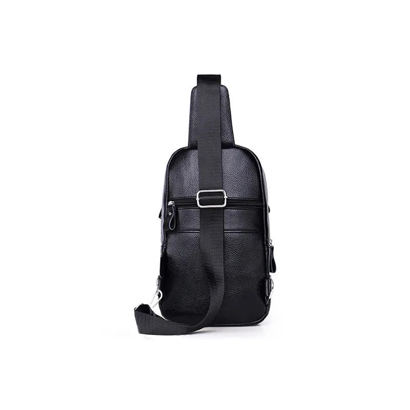 Yalu Cow Leather Sling Bag Men's Black-2