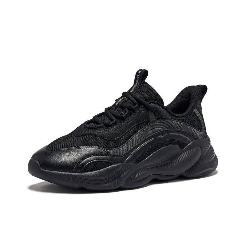 Erke Unchained Fall And Winter Edition Height Increasing Low Top Casual Shoes Men's Jet Black-2