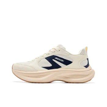 QIAODAN Height Increasing Wear-Resistant Lightweight Slip-Resistant Low-Top Casual Shoes Men's Beige Blue