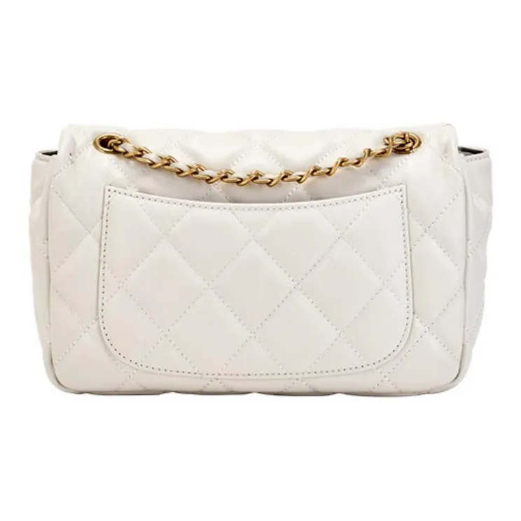 Hush Puppies Cow Leather Bonded Synthetic Leather Crossbody Bag Shoulder Bag Medium Size Women's White-3
