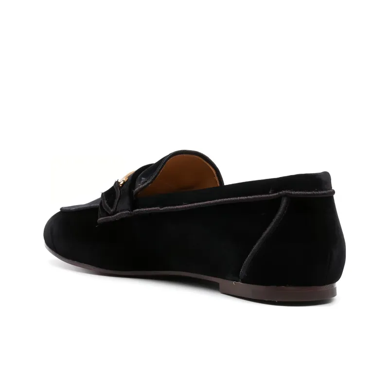 TOD'S Logo detail Velvet Loafers-2