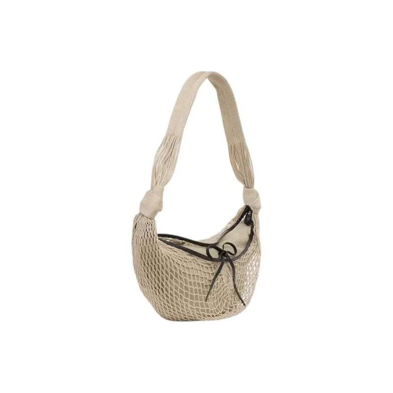 Lemaire Nylon Croissant Bag, Crossbody Bag, Shoulder Bag Large Size Women's Light Beige-1