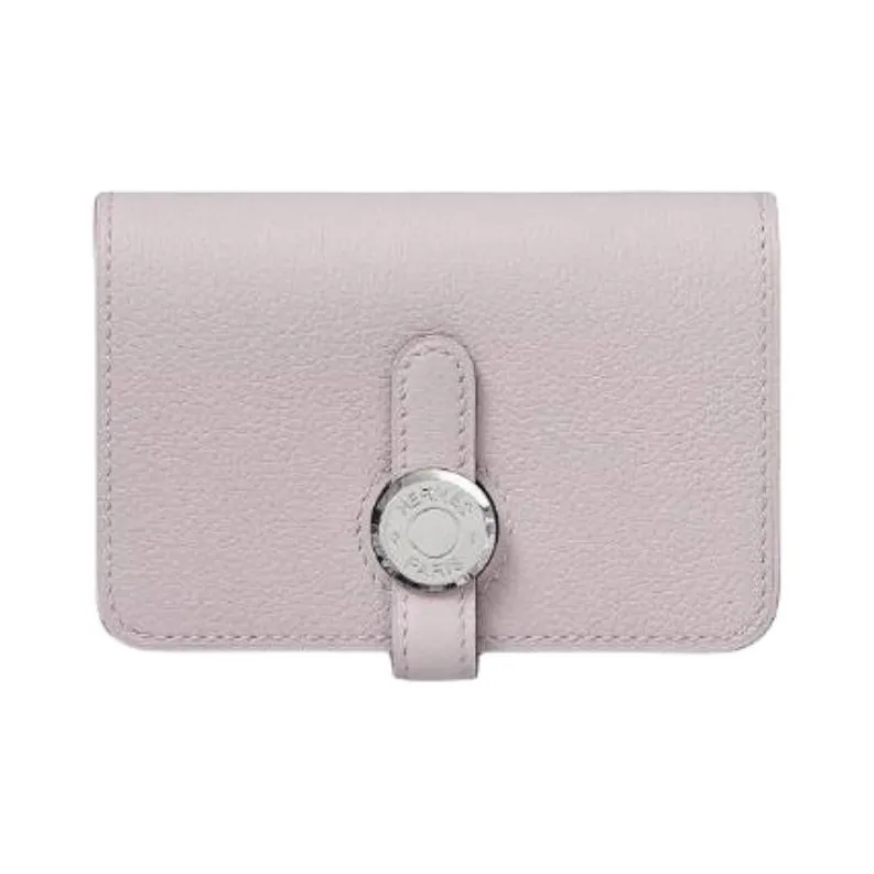 HERMES Dogon Evercolor Leather Card Holder Women's 09 Mauve Pale Dream Purple-0