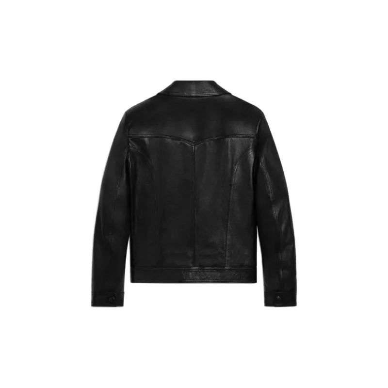 CELINE Straight cut Blouson Jacket In Waxed Lambskin-1