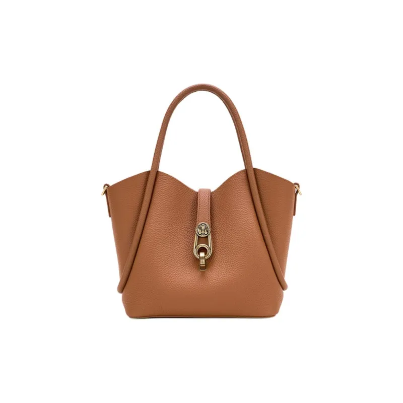 Hush Puppies Cow Leather Shoulder Bag Crossbody Bag Handbag Medium Size Women's Brown/Khaki/Light Green-0