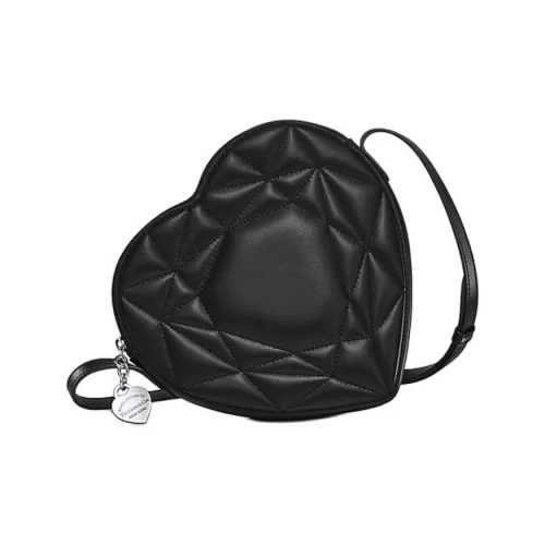 TIFFANY & CO. Return To Tiffany Collection Soft Leather Shoulder Bag, Crossbody Bag Women's Black