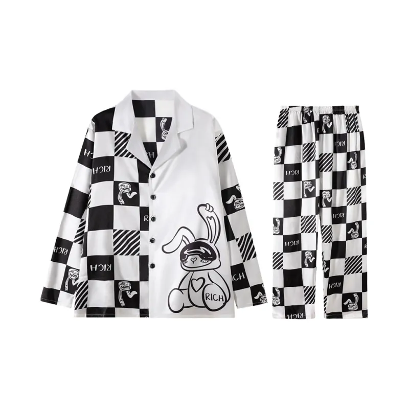 Qiao Ni Tong Pajama Set Men's Premium Black-9