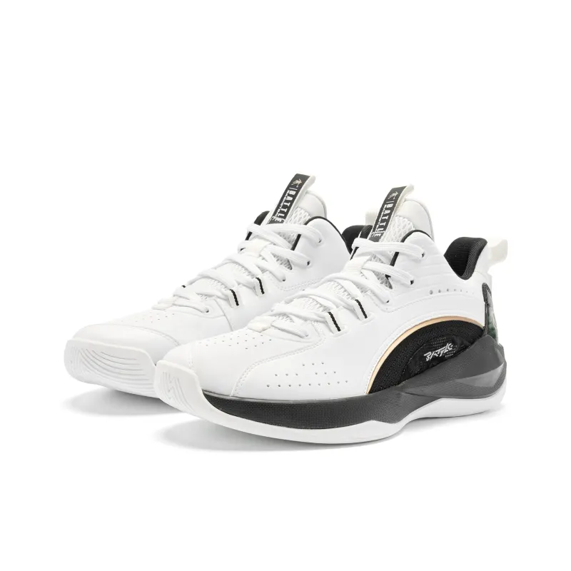 QIAODAN Basketball Shoes Men Low Top Jordan White/Black-2