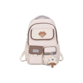 Single Warehouse Nylon Backpack Unisex Ecru/Black/Pink/Violet/Green