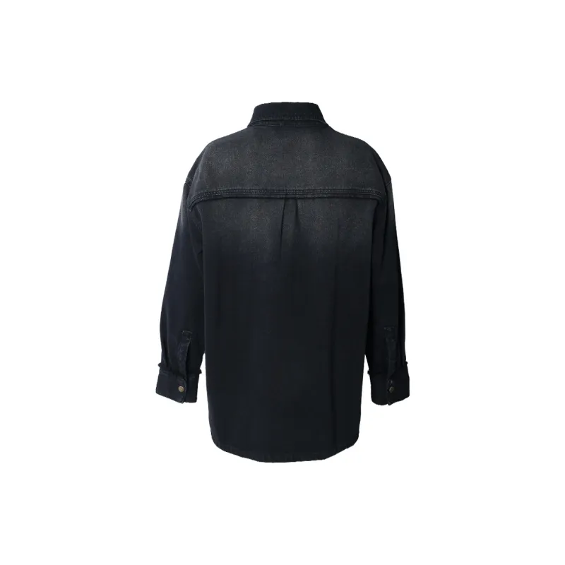 Valeria Obbaco Denim Jacket Unisex Black Gray Color-1