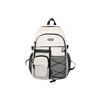 Kaka Tree Nylon Backpack Laptop Bag Backpack Unisex White/Black