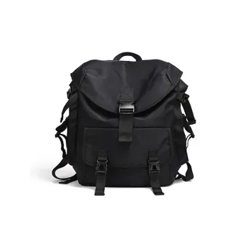 DOSRFINI Nylon Vertical Square Fashion Versatile Travel Backpack Regular Men's Black