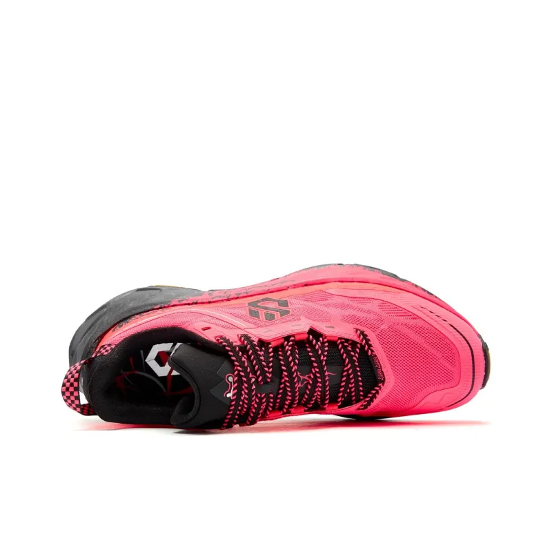 QIAODAN Mountain God 2.0 Running Shoes Men Low Top Fluorescent Flying Shadow Pink/Black-4