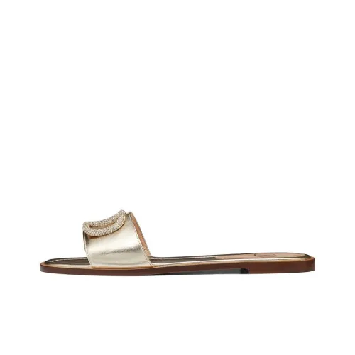 Valentino Vlogo Slide Slippers Women's White Gold