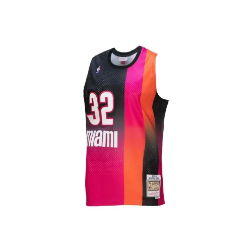 Mitchell Ness X NBA Miami Heat Basketball Jerseys Men Purple/Orange/Black