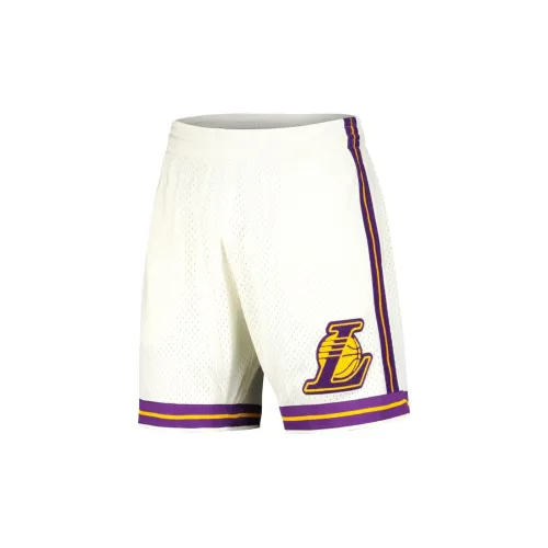 Mitchell Ness X NBA Los Angeles Lakers Basketball Shorts Men Cream White