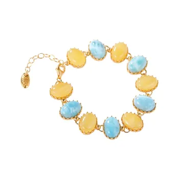 S&A Amber/Beeswax Fine Jade Bracelets Women's