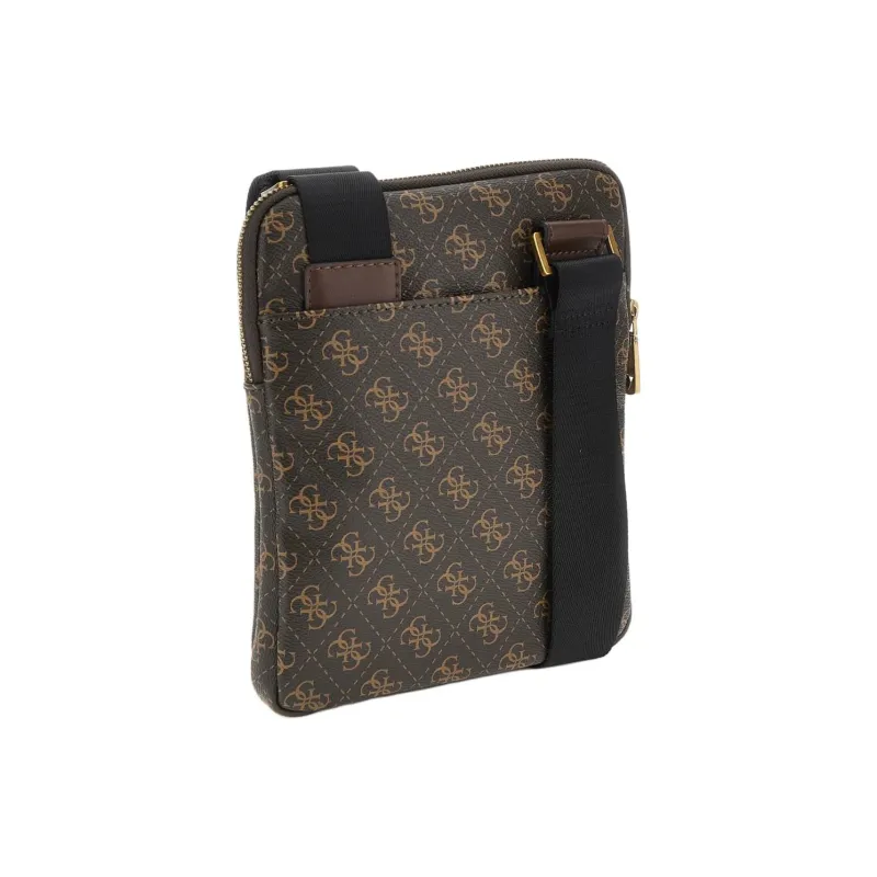 GUESS Recycled Polyurethane Shoulder Bag, Crossbody Bag Mini Men's Brown Multicolor-1