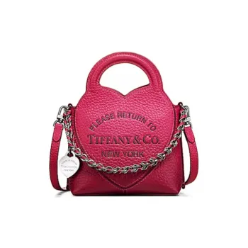 TIFFANY & CO. Return To Tiffany™ Series Taurillon Leather Handbag Shoulder Bag Crossbody Bag Small Size Women's Red