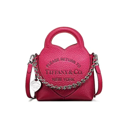 TIFFANY & CO. Return To Tiffany™ Series Taurillon Leather Handbag Shoulder Bag Crossbody Bag Small Size Women's Red