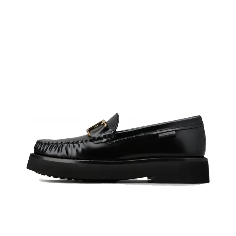 TOD'S Logo Plaque Round Toe Loafers Women's-0