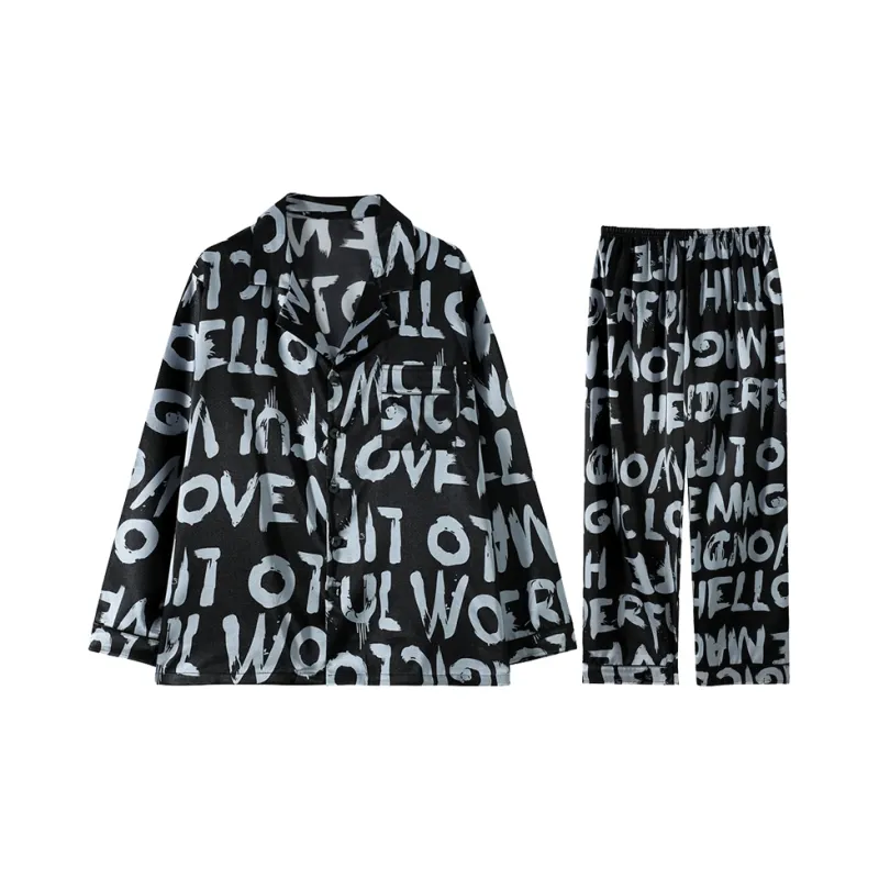 Qiao Ni Tong Pajama Set Men's Premium Black-8