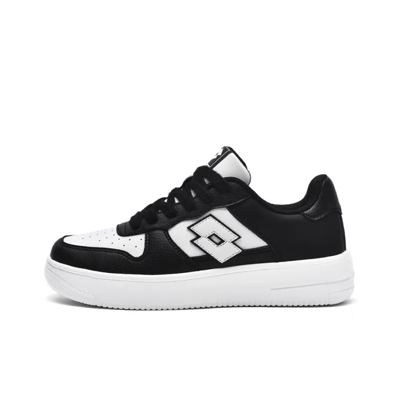 LOTTO Anti Slip Wear Resistant Low Top Skateboard Shoes Women's Black White-0