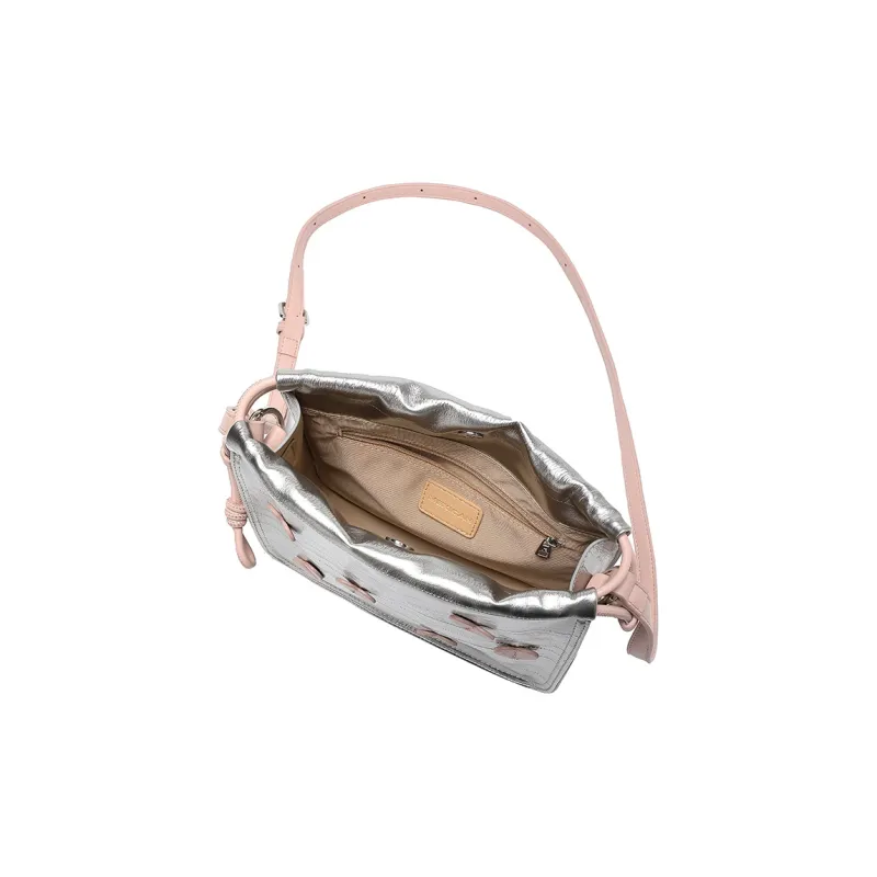MEXICAN Polyurethane Leather Small Square Bag, Crossbody Bag, Shoulder Bag Trumpets Women's Apricot/Silver-7