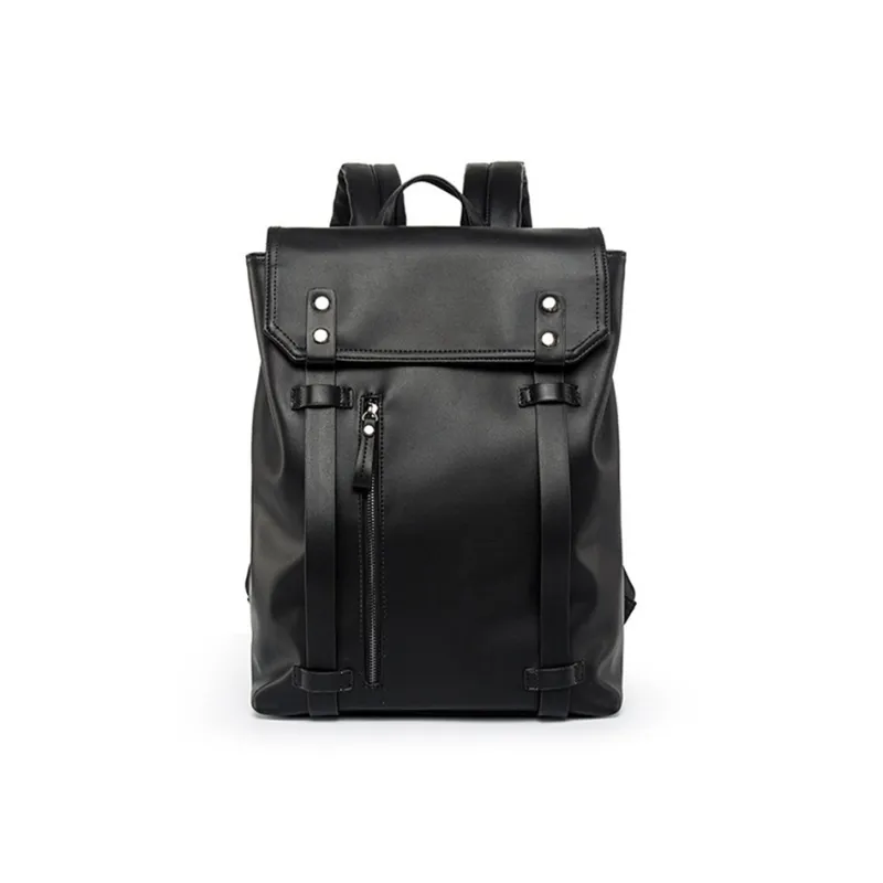 Yalu Microfiber Synthetic Leather Backpack Large Size Men's Black-0