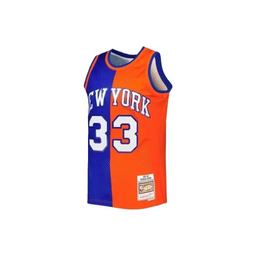 Mitchell Ness X NBA New York Knicks Basketball Jerseys Men Blue/Orange