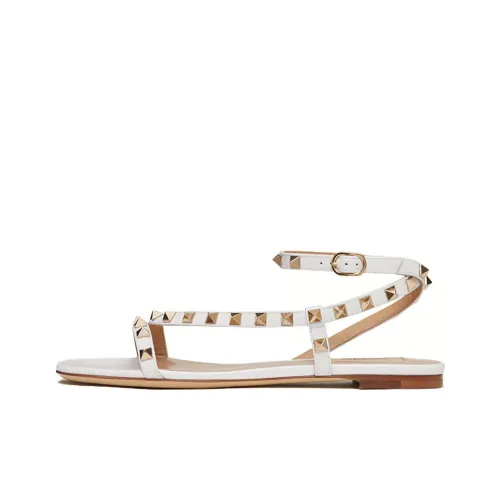 Valentino Rockstud Sports Slippers Women's White