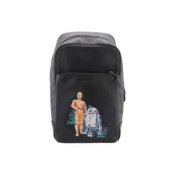 COACH Star Wars Xingji Battle Collaboration Westway Leather Sling Bag Shoulder Bag Crossbody Bag Small Size Men's Black