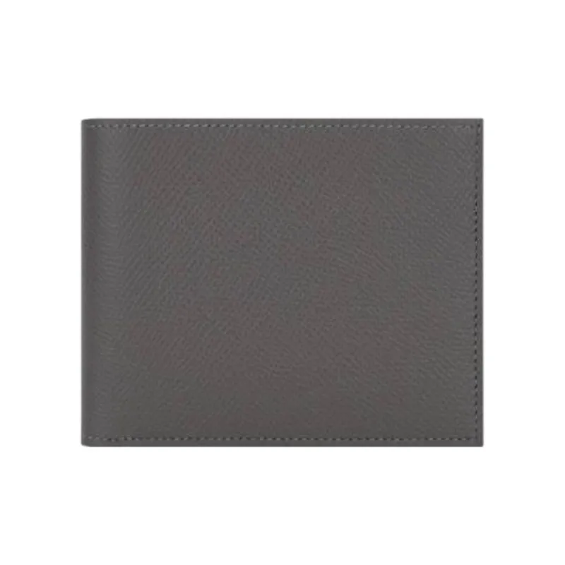 HERMES Citizen Twill Epsom Cow Leather Wallet Men's Gray-0