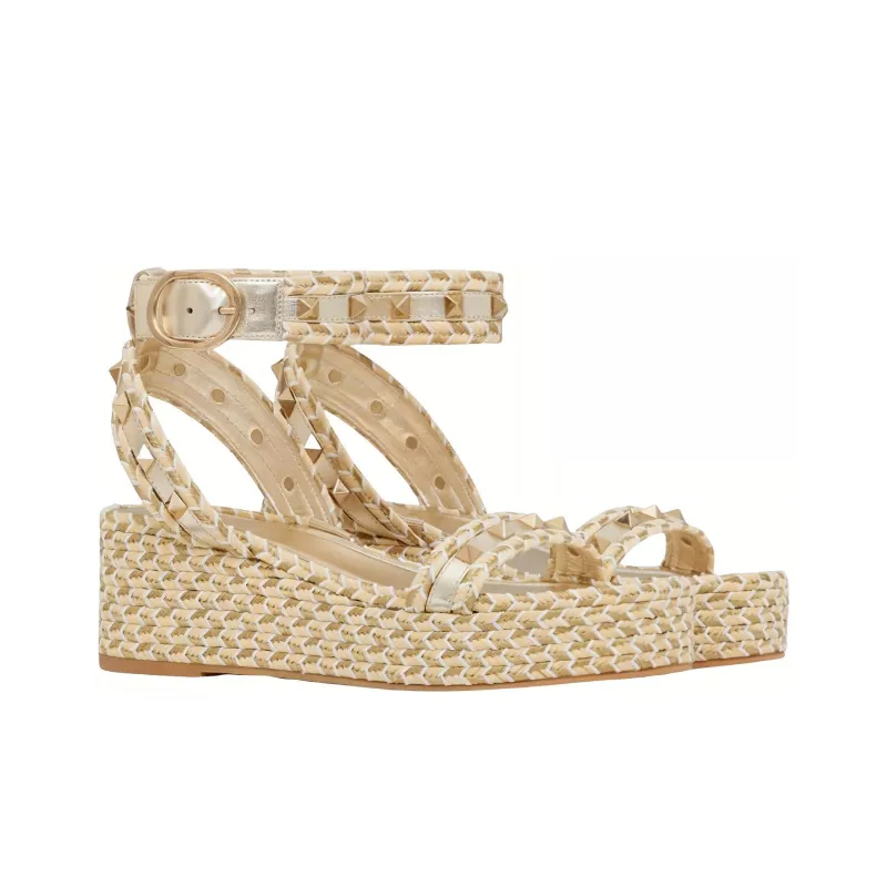 Valentino Garavani Rockstud 45mm Woven Sandals-2