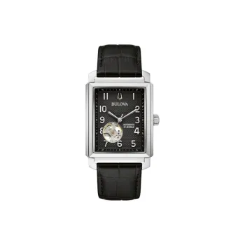 BULOVA Sutton Collection Wrist Watch Automatic Mechanical Movement Leather Watch Bands 33mm Black Dial Men's Watches
