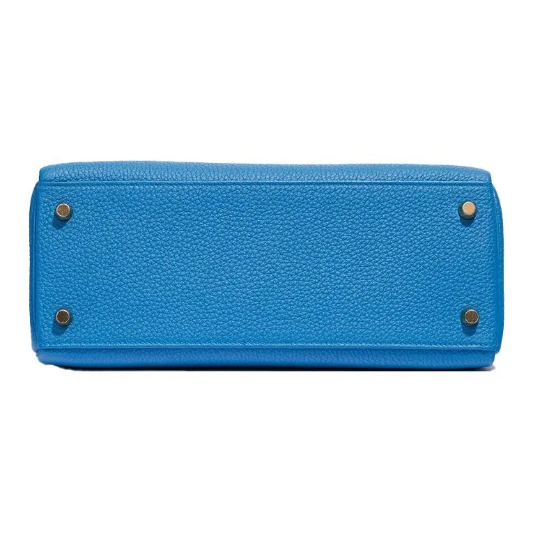 HERMES Kelly Togo Calfskin Kelly Bag Handbags Regular Women's B3 Bleu Zanzibar Tanzanian Blue-3