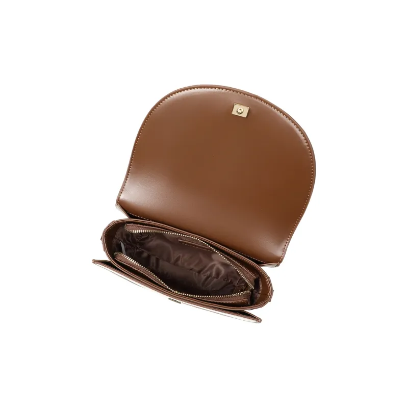 MILLIE'S Cow Leather With Synthetic Leather Saddle Bag, Shoulder Bag Regular Women's Cocoa Brown-3
