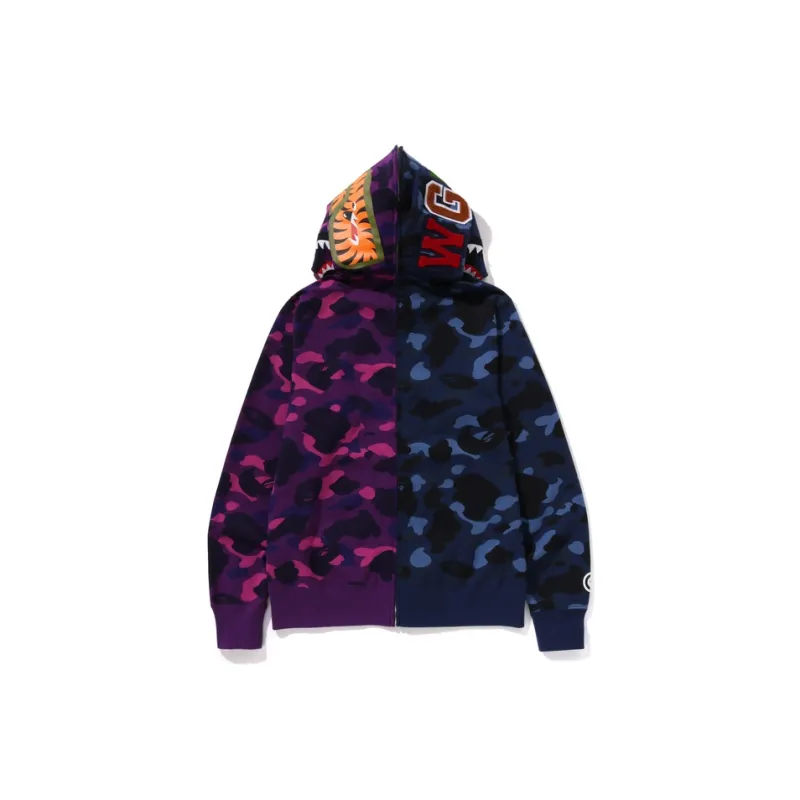 Bape Color Camo Separate Shark Full Zip Hoodie-5