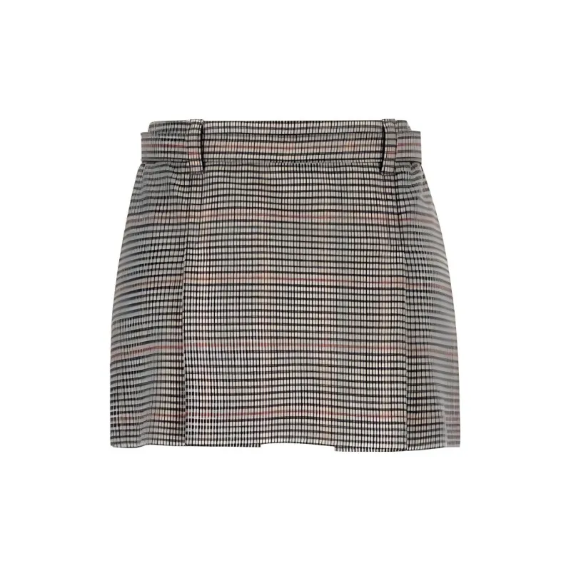 MIU MIU Checked Belted Mini Skirt-1