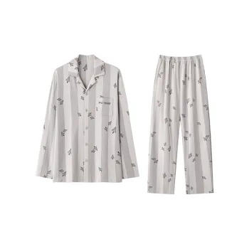 MIIOW Pajama Set Men's Gray White