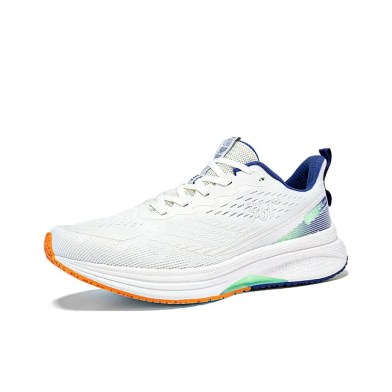 361° Anti Slip Wear Resistant Low Top Casual Running Shoes Men's White Blue-2