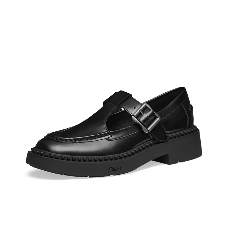 ASH MASON Collection High Heel Buckle Strap Chunky Heel Single Shoe Trendy Shoe Women's-1