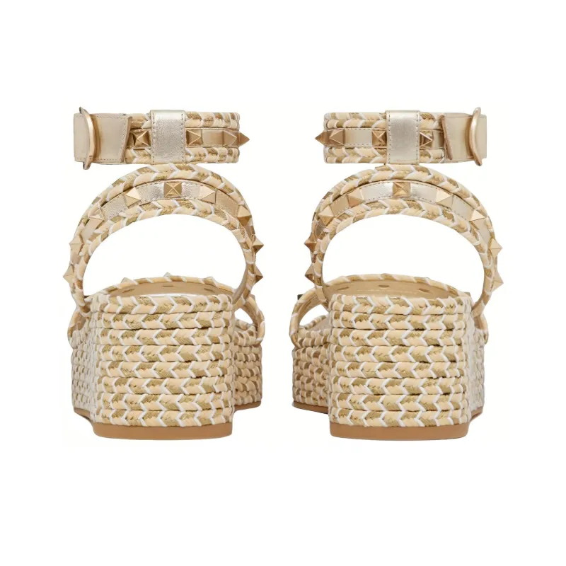 Valentino Garavani Rockstud 45mm Woven Sandals-4