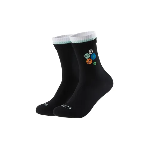 Anta Life Collection Mid-Calf Socks Unisex 1 Pack Basic Black