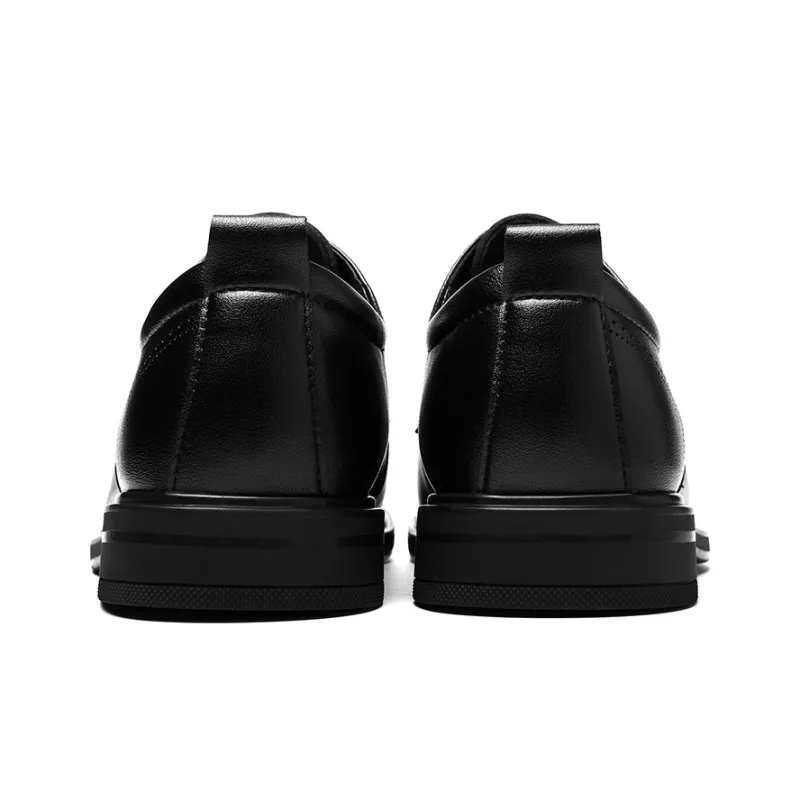 HLA Commute Lace Up Height Increasing Business Formal Leather Shoes Men's Black-3